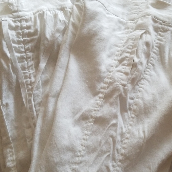 Bebe white ankle tie jogger style linen pabts - Picture 8 of 8